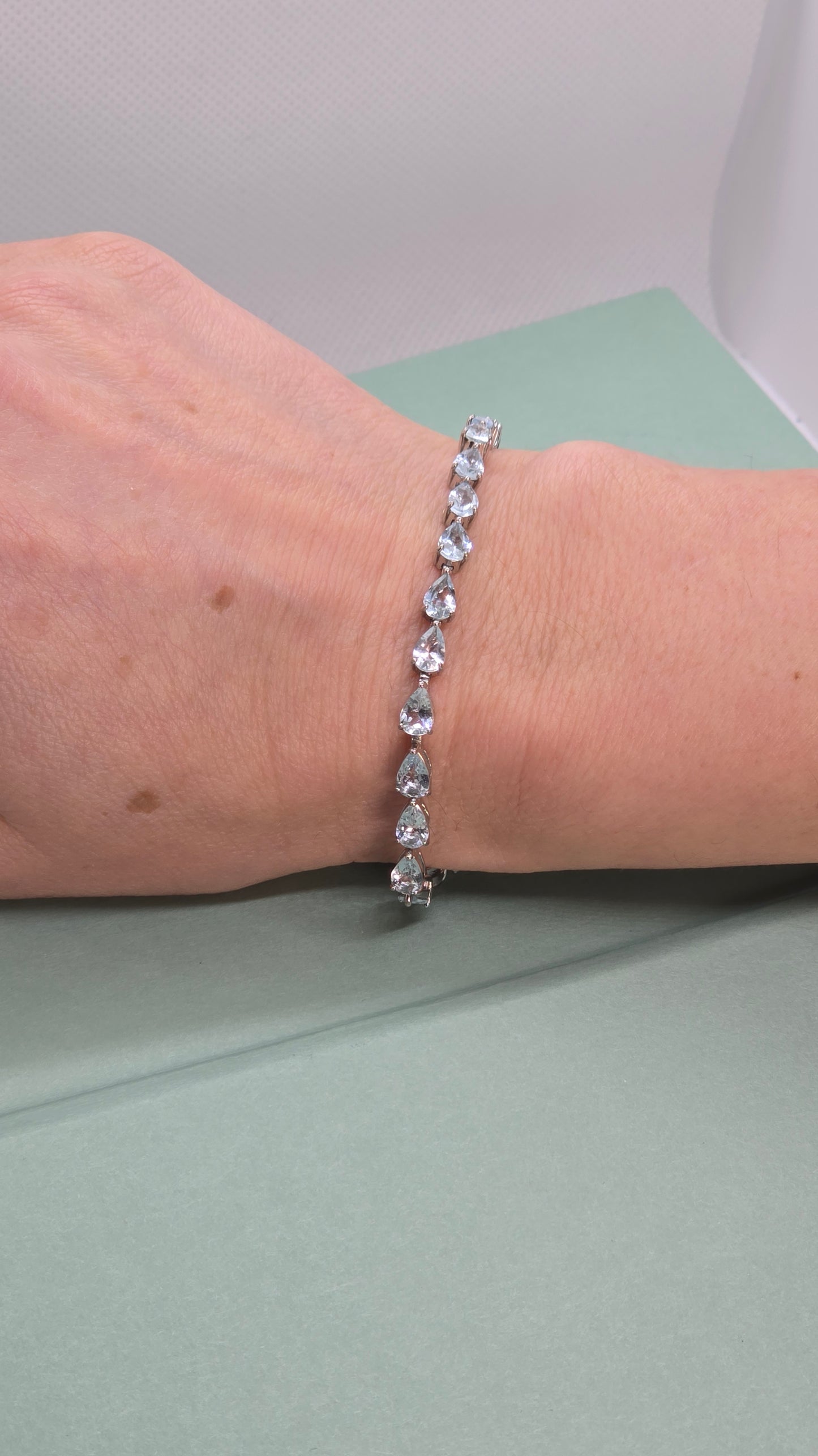 Aquamarine Sterling Silver Bracelet.