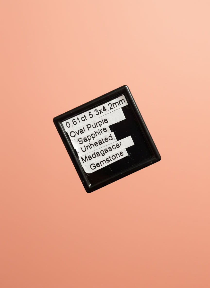 Oval Purple Sapphire unheated Madagascar.