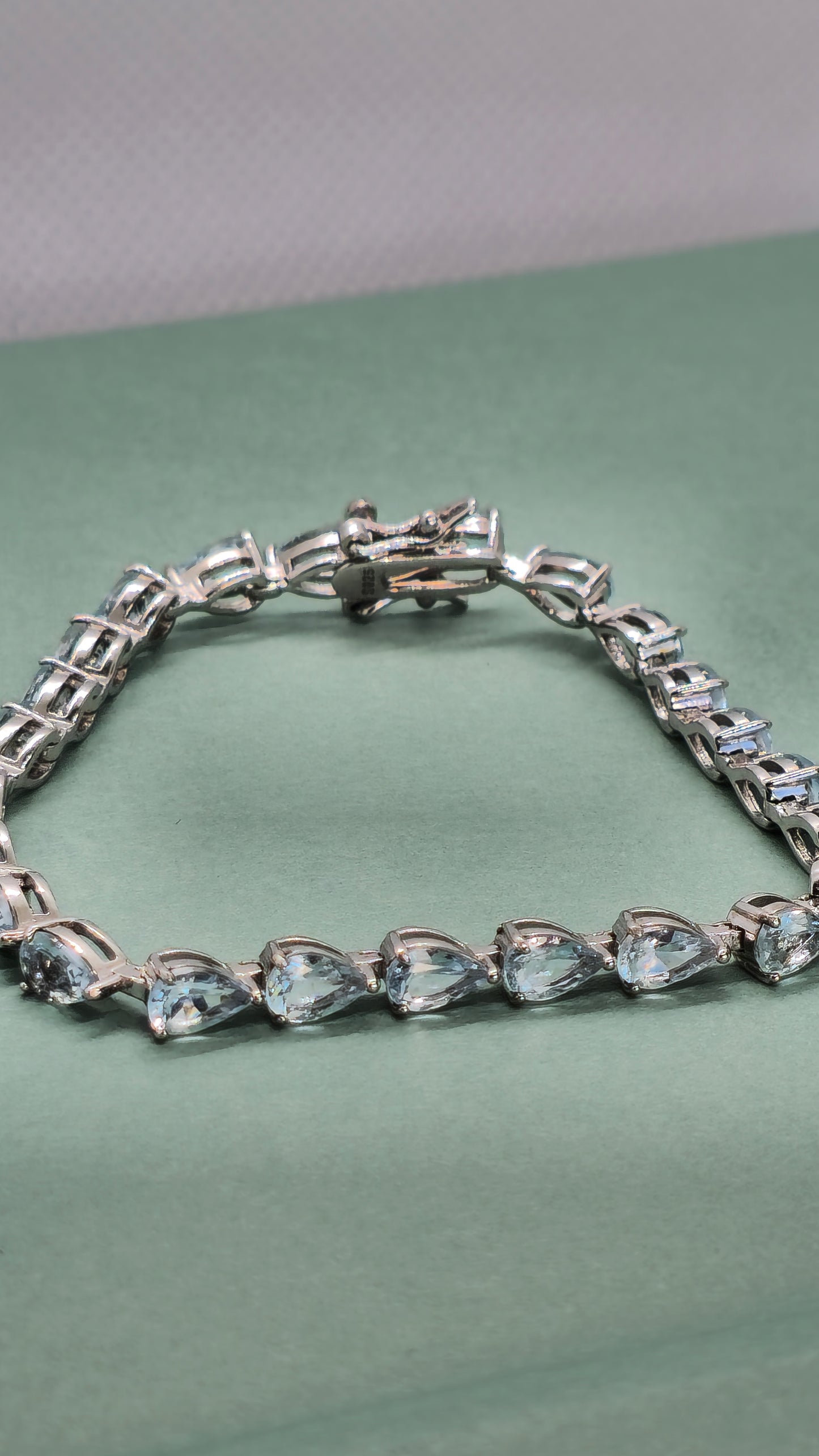 Aquamarine Sterling Silver Bracelet.