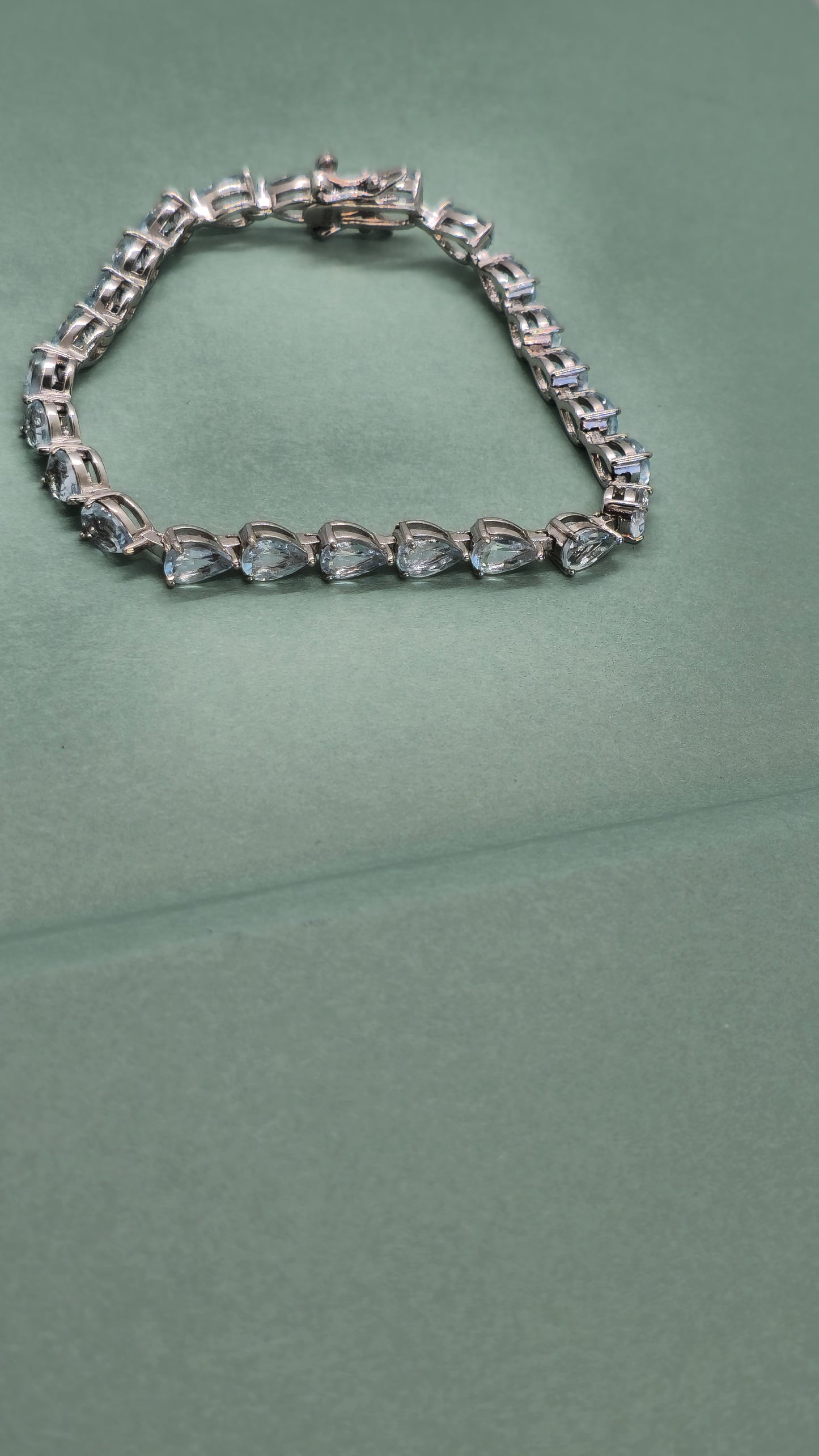Aquamarine Sterling Silver Bracelet.