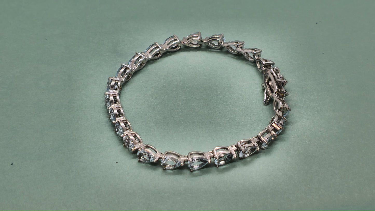 Aquamarine Sterling Silver Bracelet.