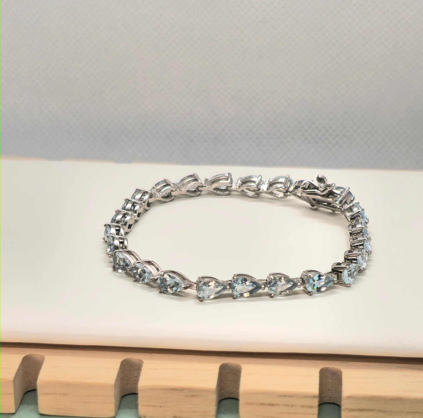 Aquamarine Sterling Silver Bracelet.