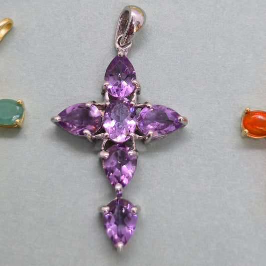 Amethyst Sterling Silver Cross