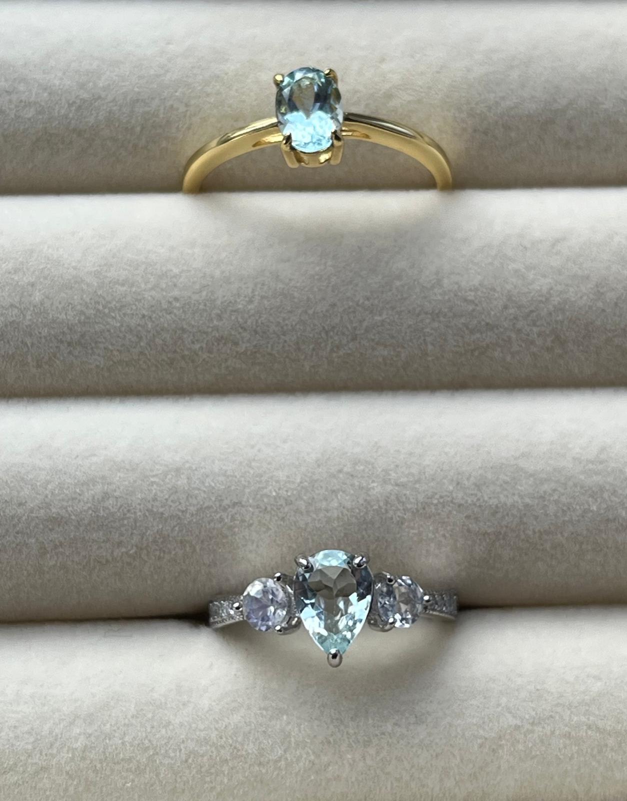 Gold Plated Aquamarine ring