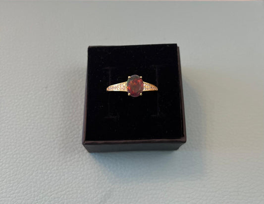 opal size 10 sterling silver gold plated ring.