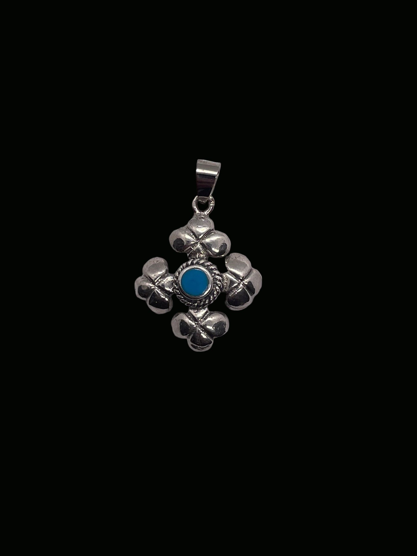 18 white gold plated cross pendant
