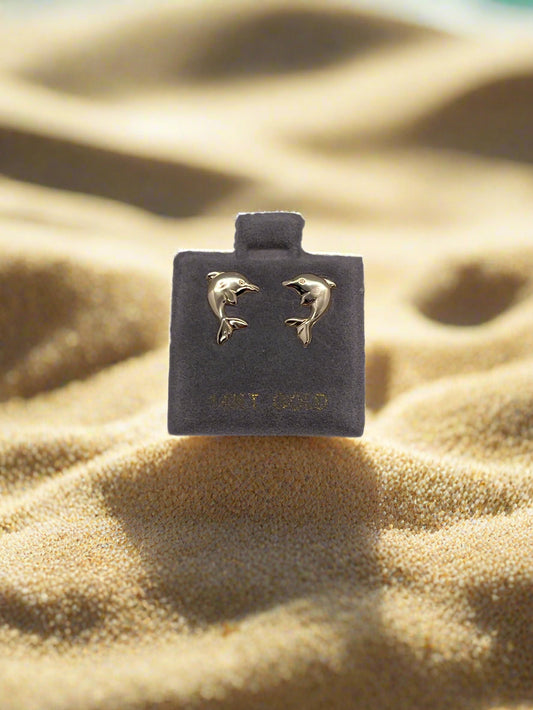 14 k dolphin earring
