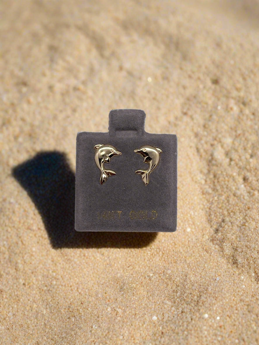 14 k dolphin earring