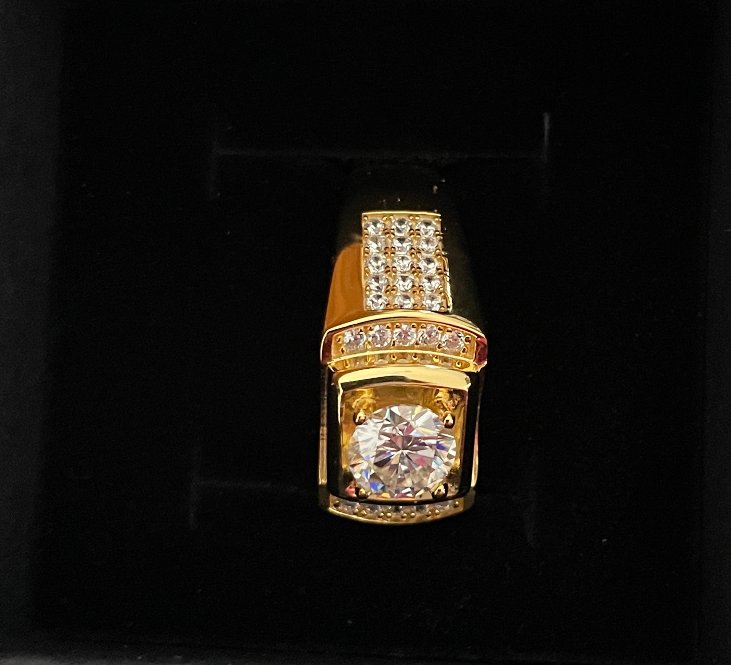 Men ring, sterling silver gold plated