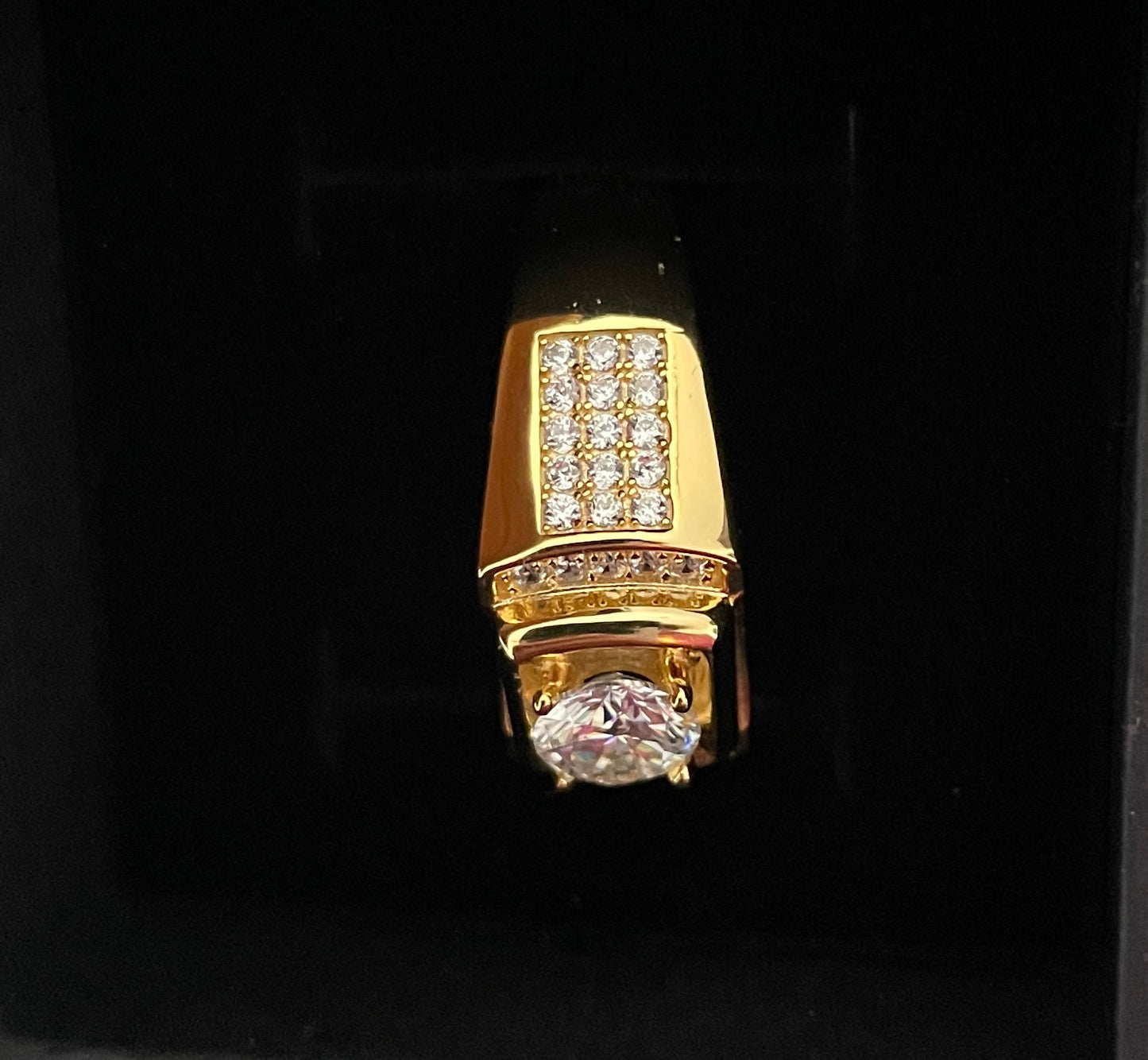Men ring, sterling silver gold plated