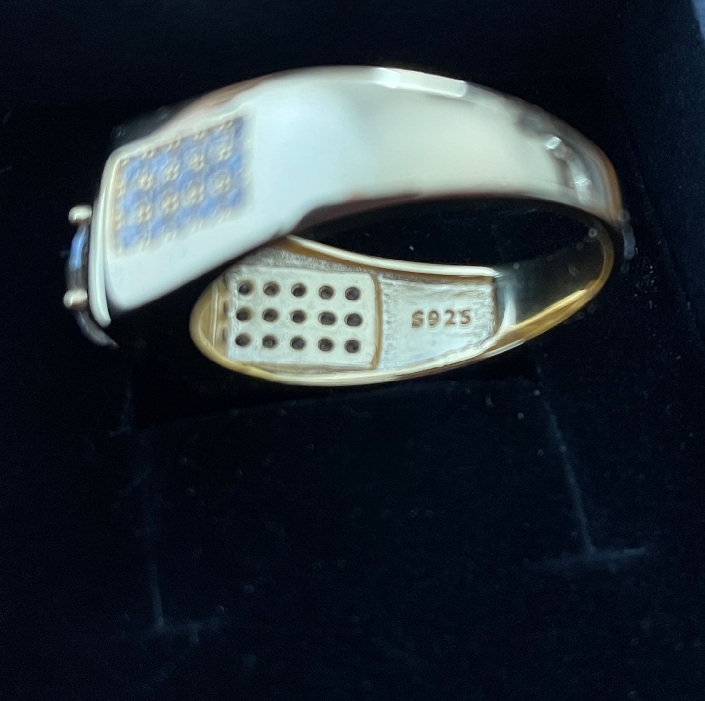 Men ring, sterling silver gold plated