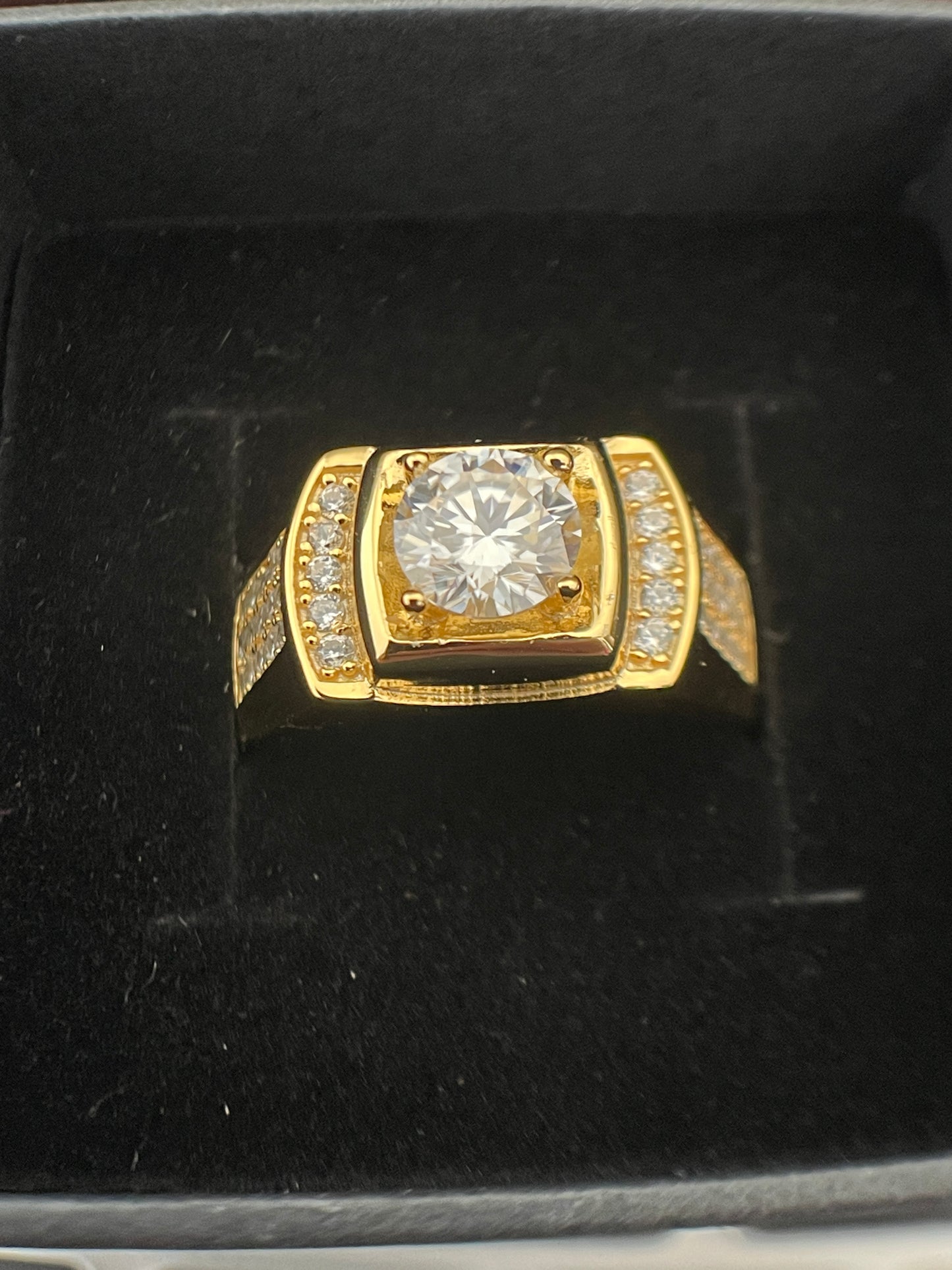 Men ring, sterling silver gold plated