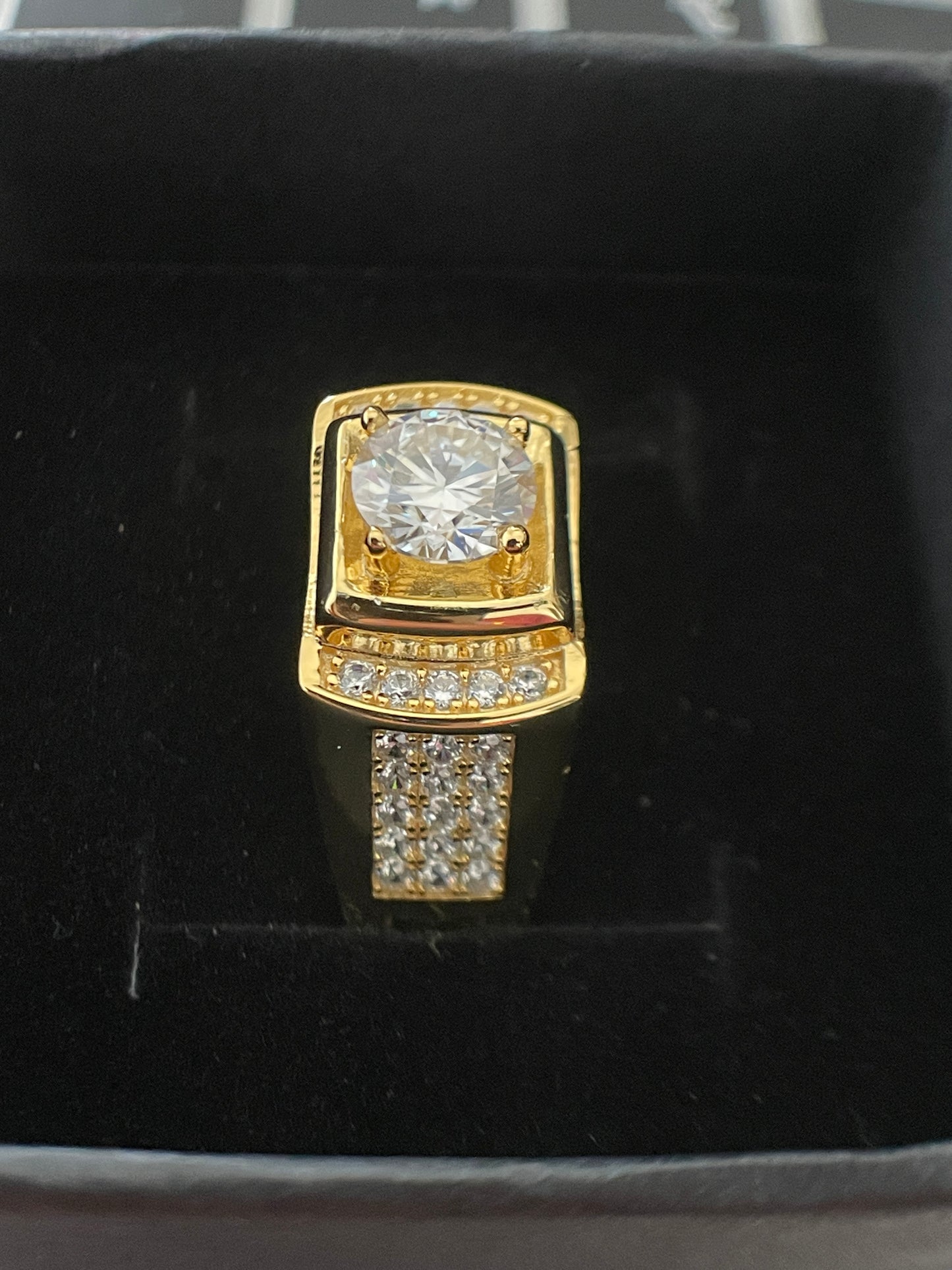 Men ring, sterling silver gold plated