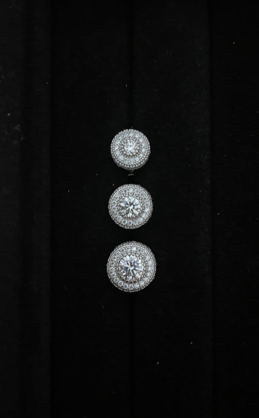 Moissanite silver stud earring