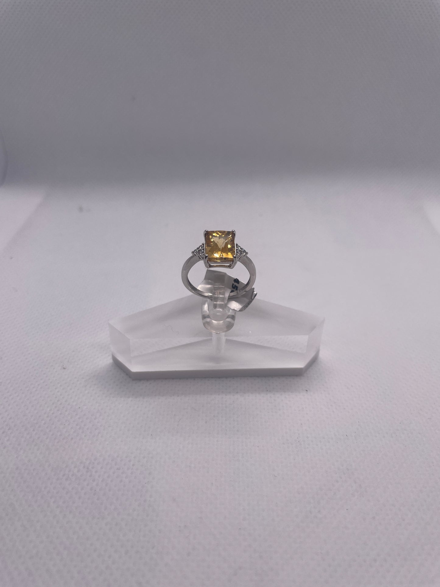 Citrine gemstone sterling silver ring