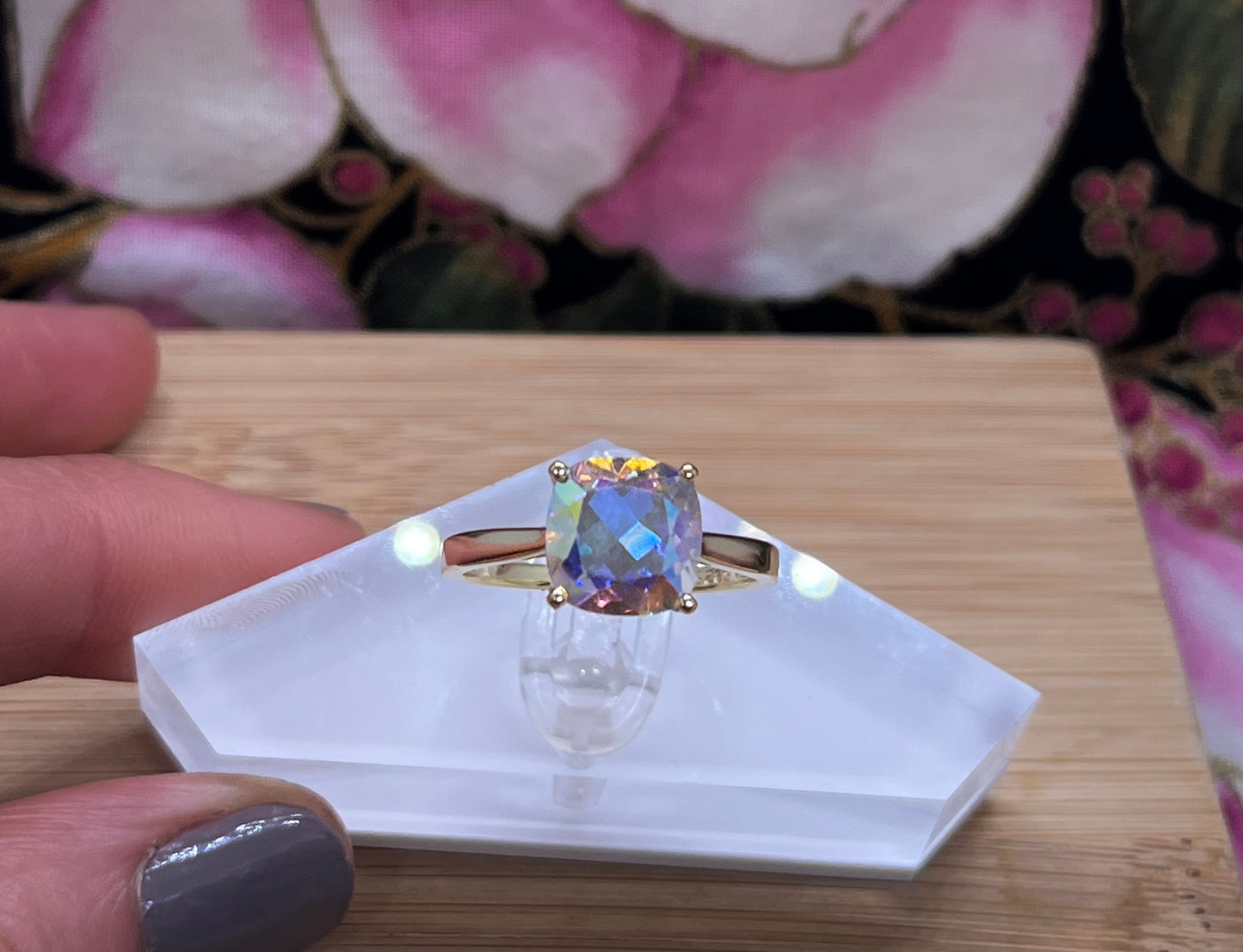 Mercury Mystic Topaz Gold Plated Sterling Silver Ring