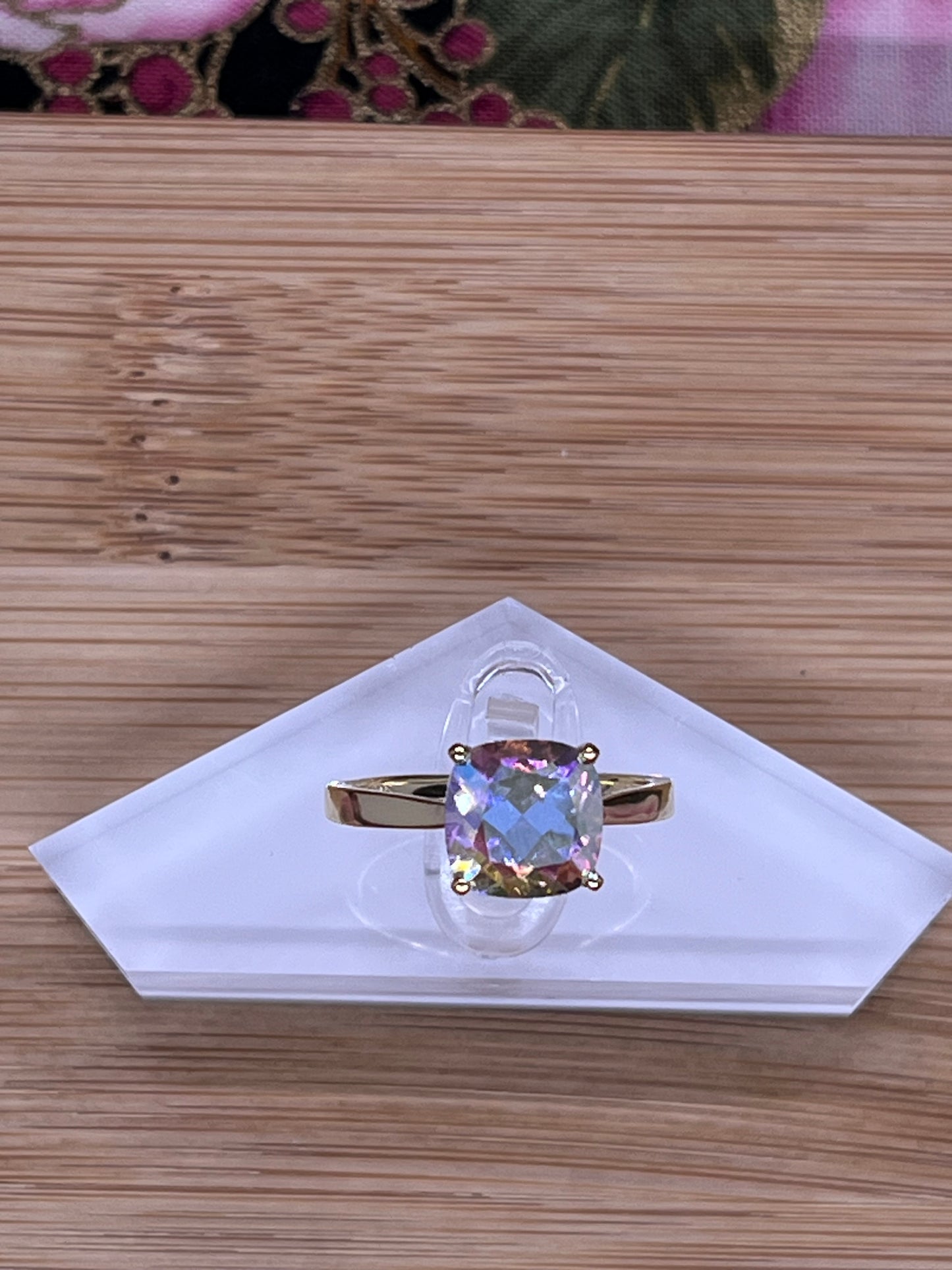 Mercury Mystic Topaz Gold Plated Sterling Silver Ring