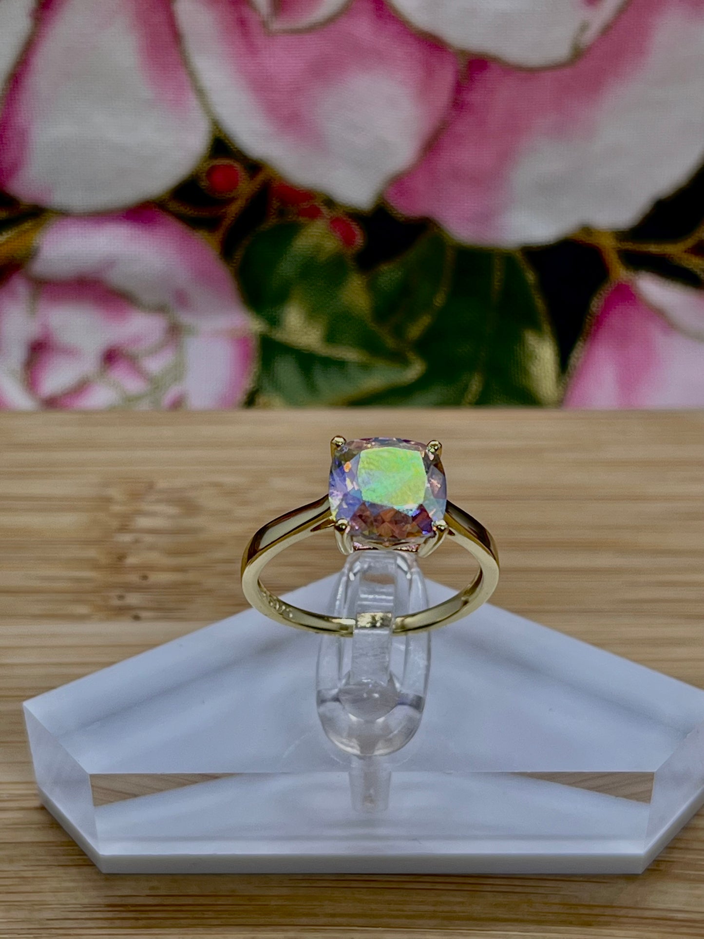 Mercury Mystic Topaz Gold Plated Sterling Silver Ring