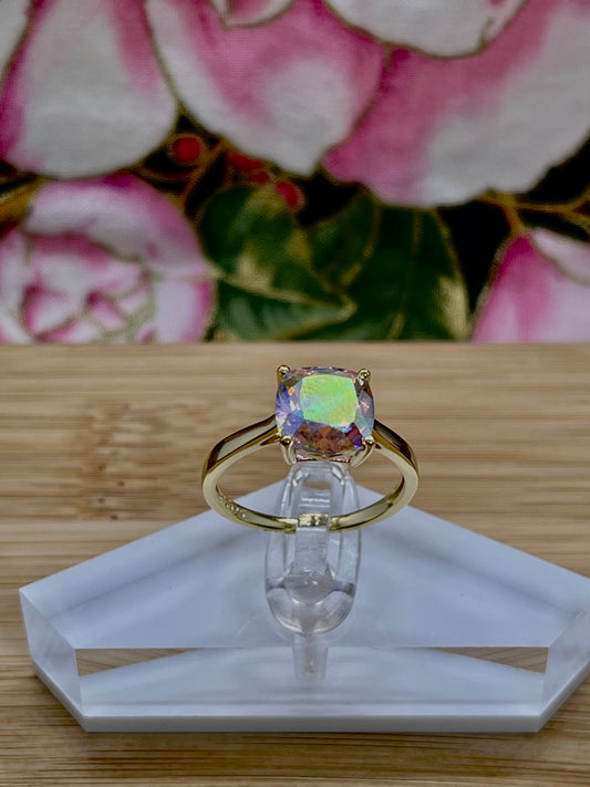 Mercury Mystic Topaz Gold Plated Sterling Silver Ring