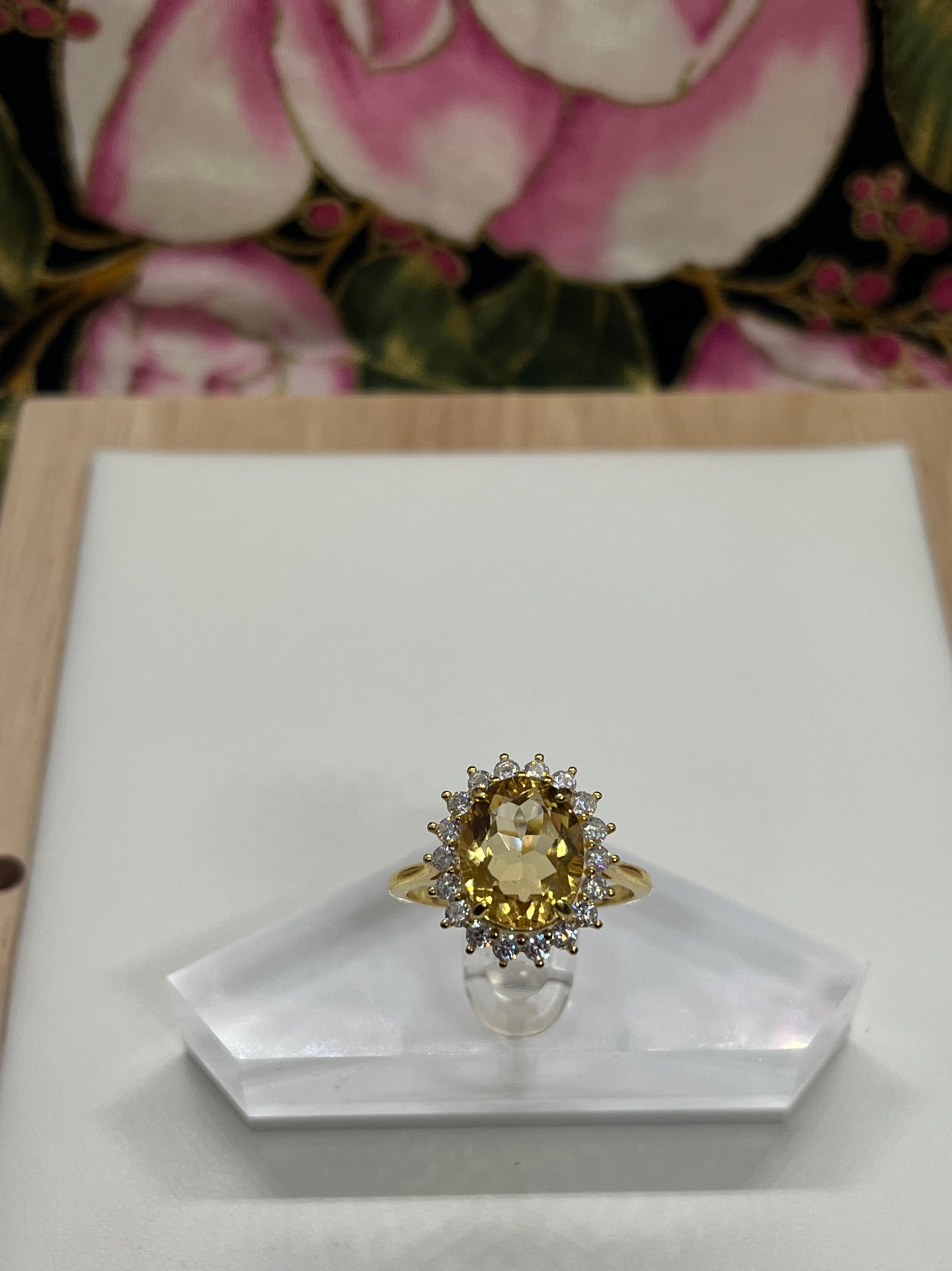 Citrine Gold Plated Ring