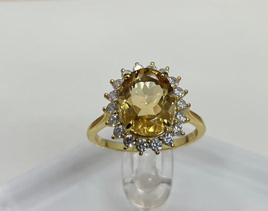 Citrine Gold Plated Ring