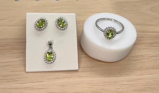 Peridot Sterling Silver Set