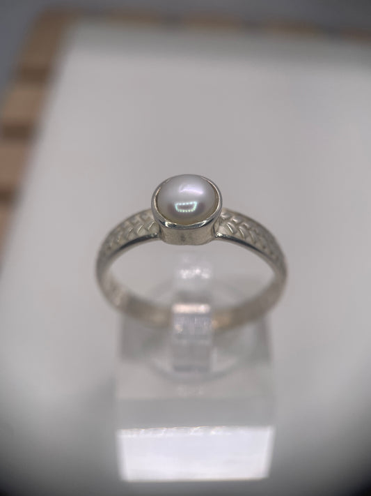 Genuine Pearl Sterling Silver Ring
