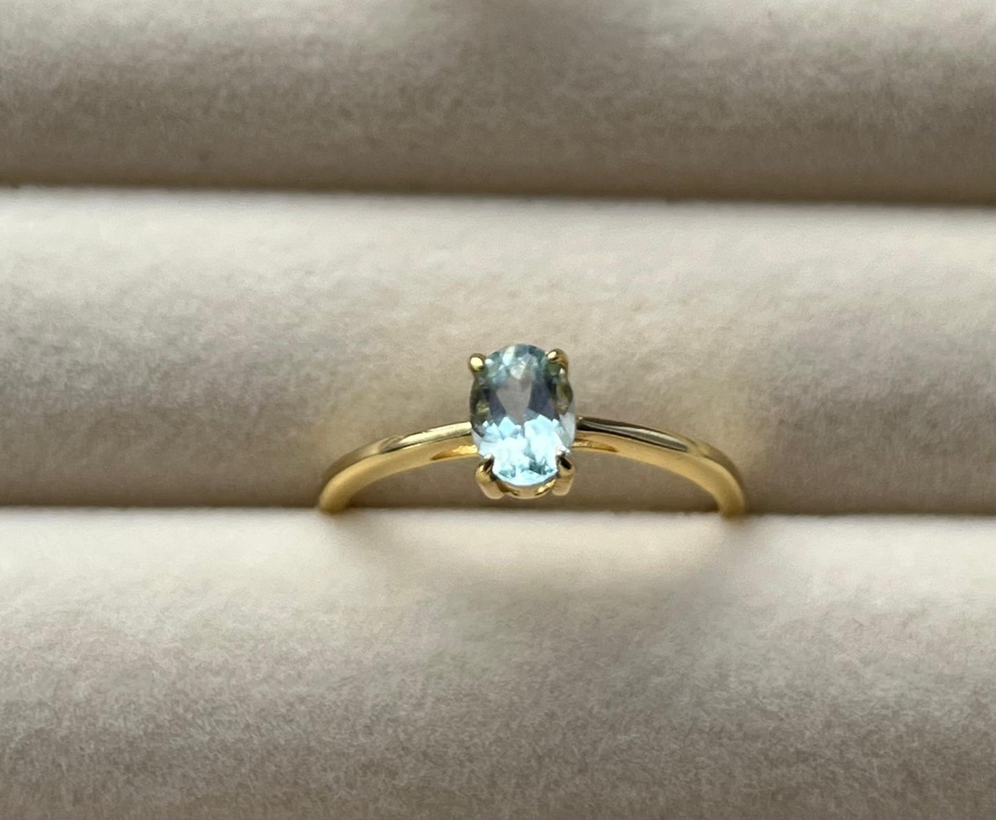 Gold Plated Aquamarine ring