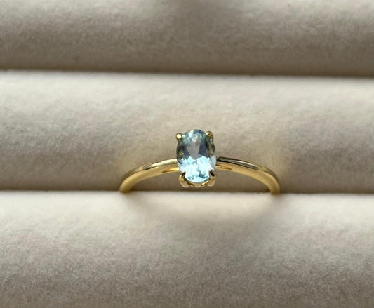 Gold Plated Aquamarine ring