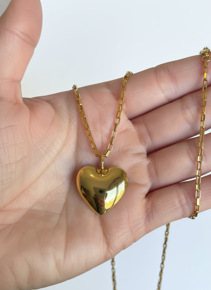 heart shaped stainless steel golded coloured set