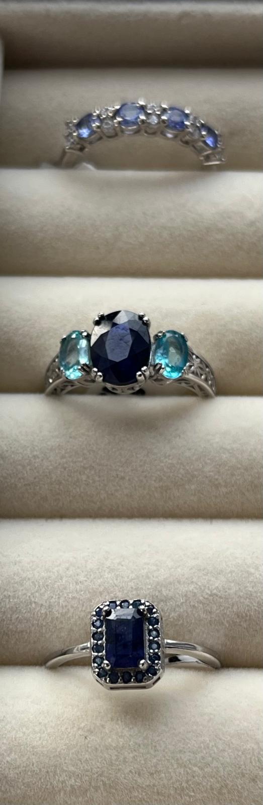 Blue Sapphire and Apatite Ring