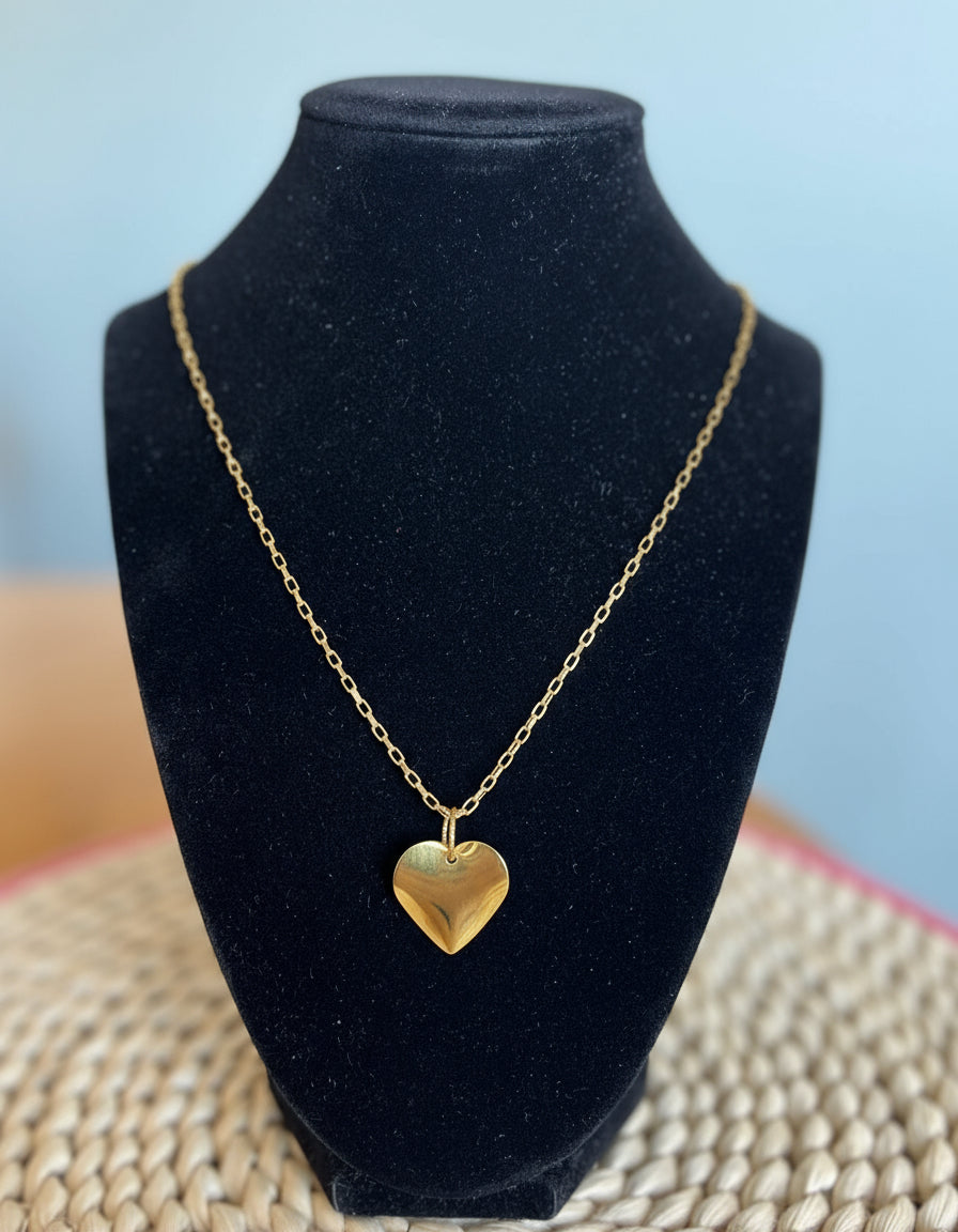 heart shaped stainless steel golded coloured set